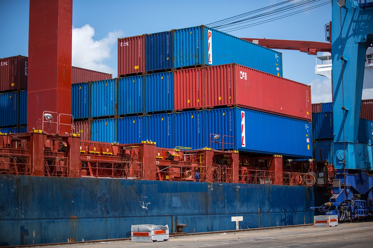 shipping containers, cargo, port